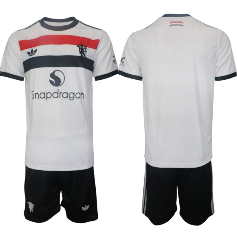 Men 2024-2025 Club Manchester United away white blank Soccer Jersey